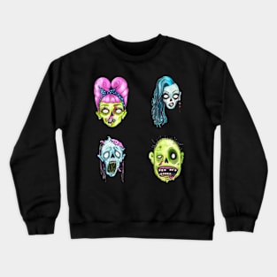 Halloween Terrible Zombie Face Pack 2 Crewneck Sweatshirt